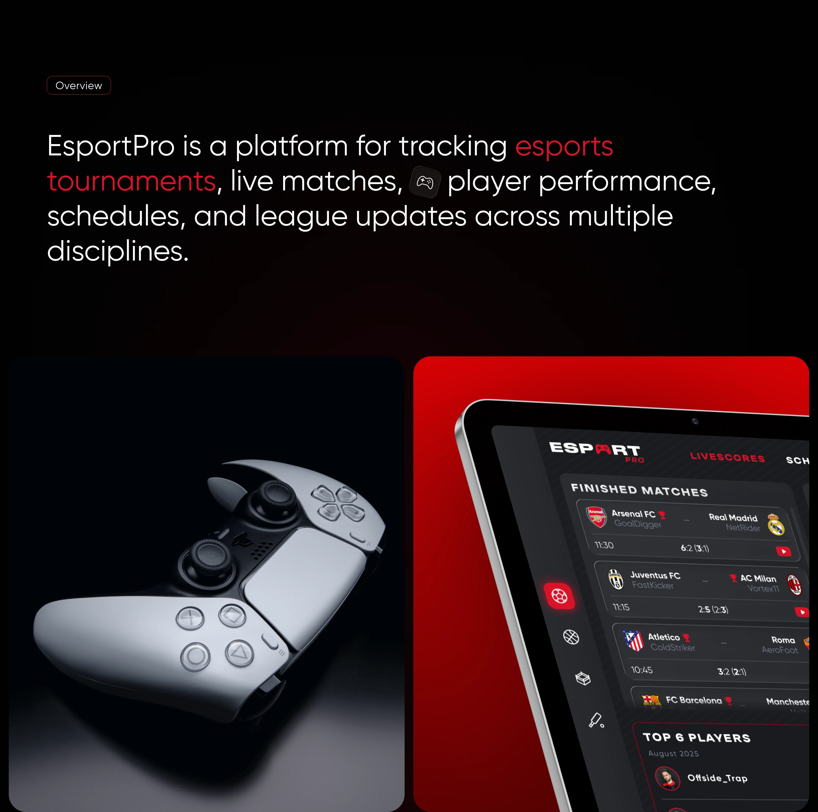 EsportPro — UI/UX design screen 2