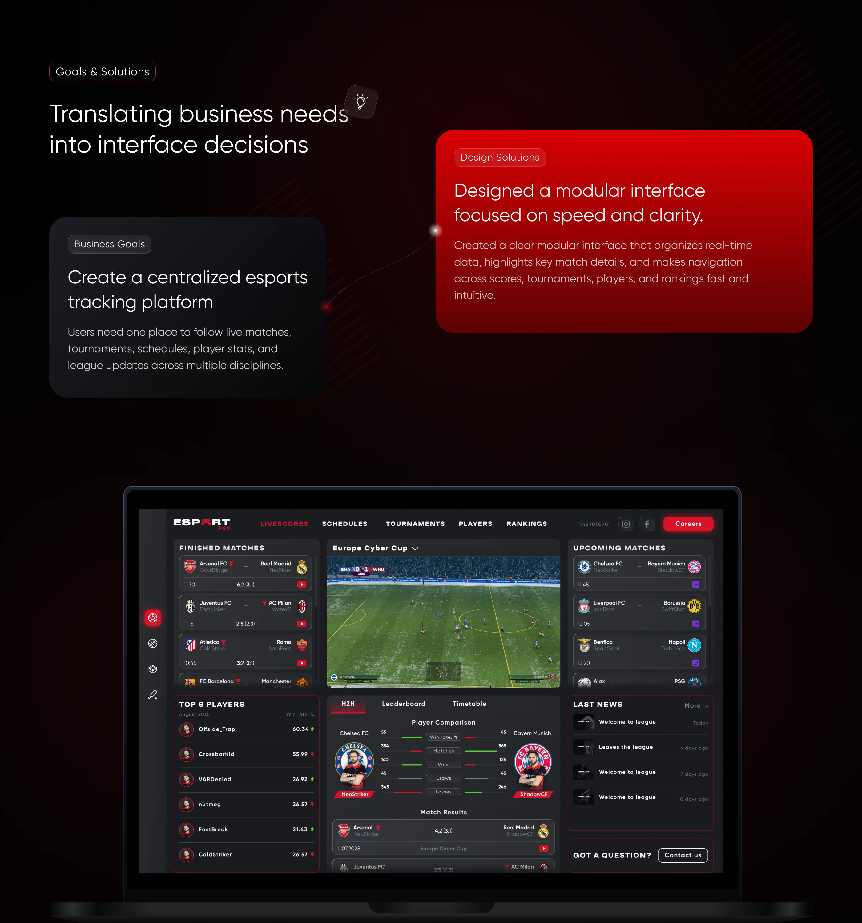 EsportPro — UI/UX design screen 3