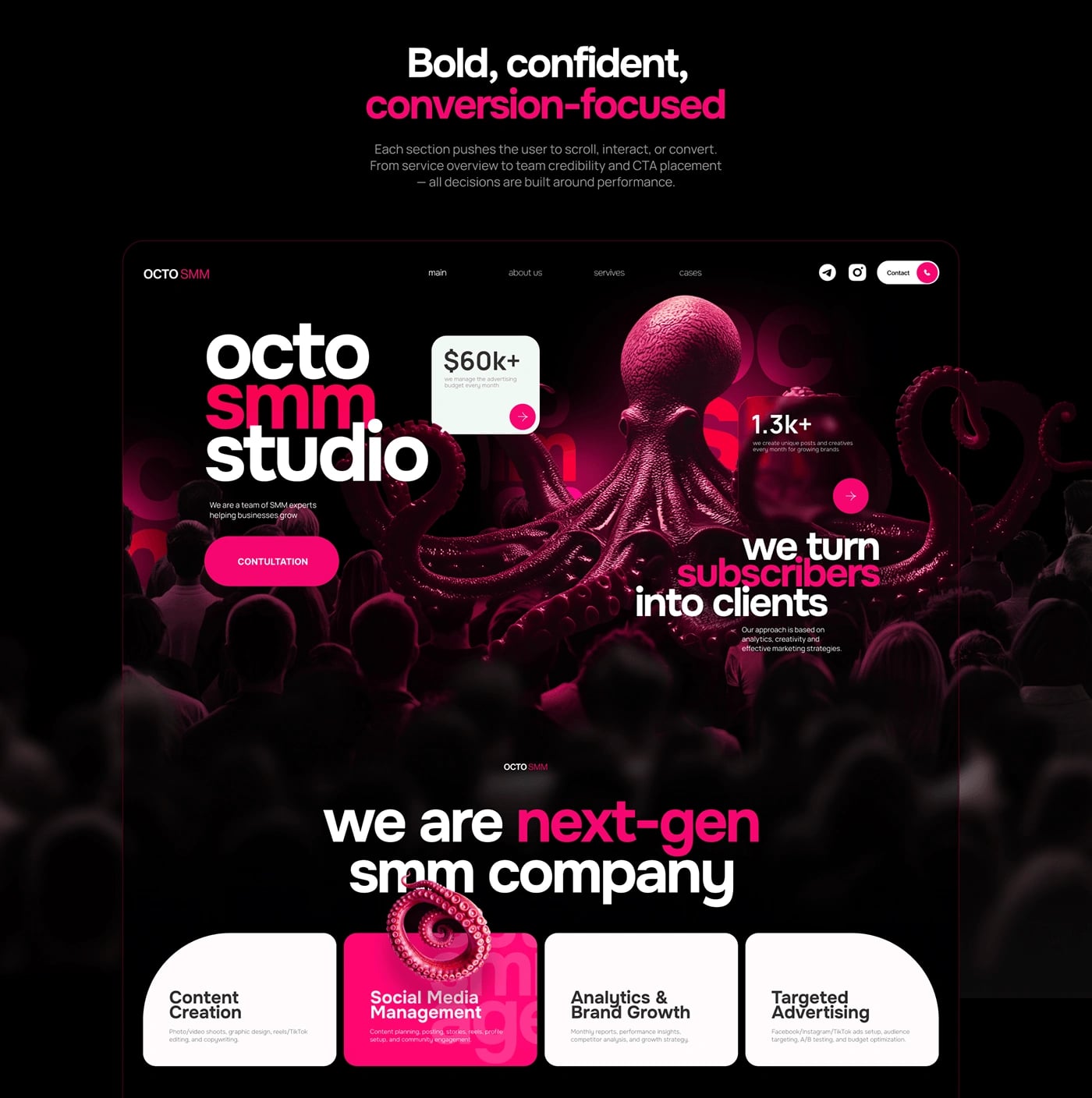 Octo SMM — Social Media Marketing Platform — UI/UX design screen 3