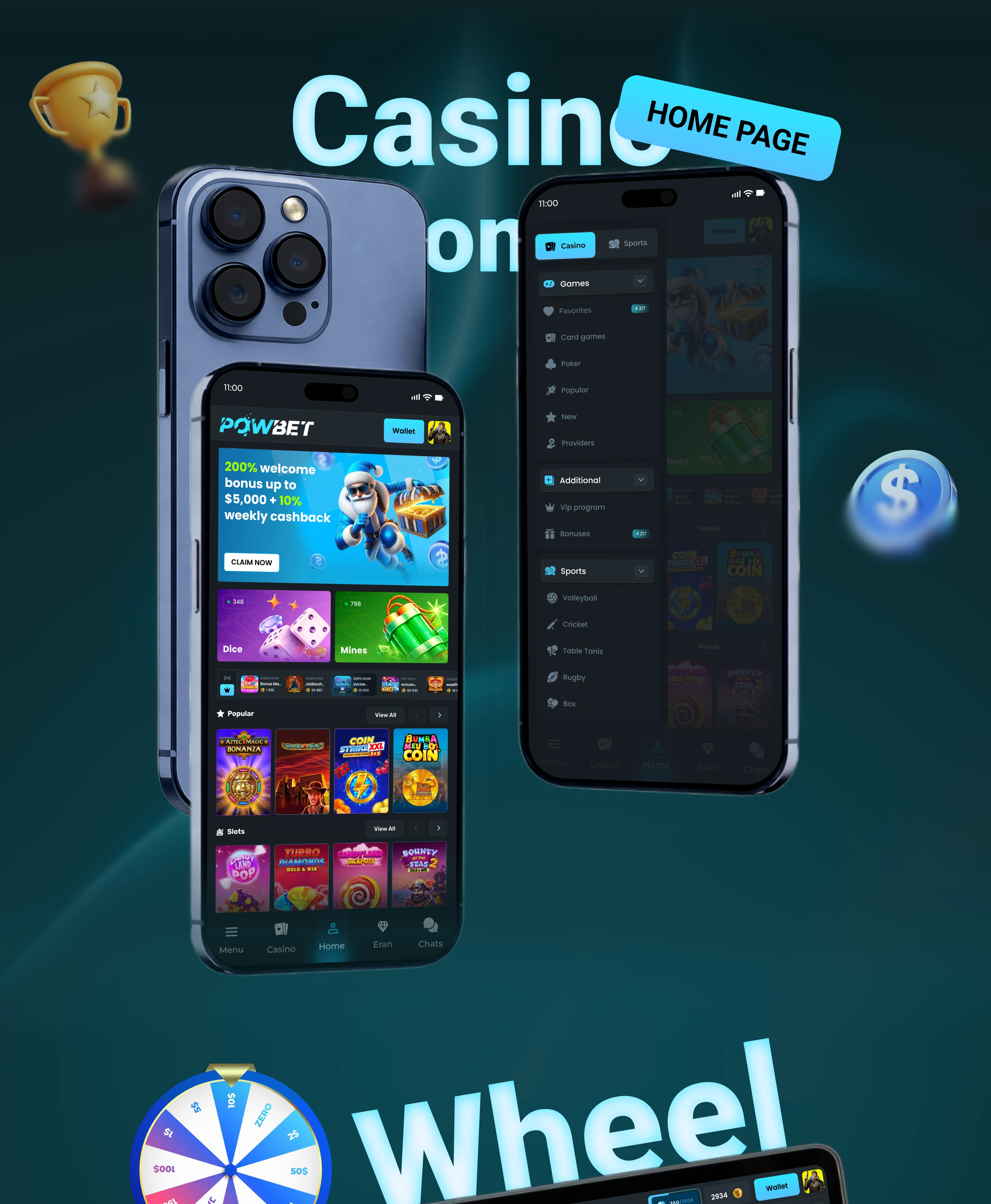 POWBET — Casino Gambling Website — UI/UX design screen 3