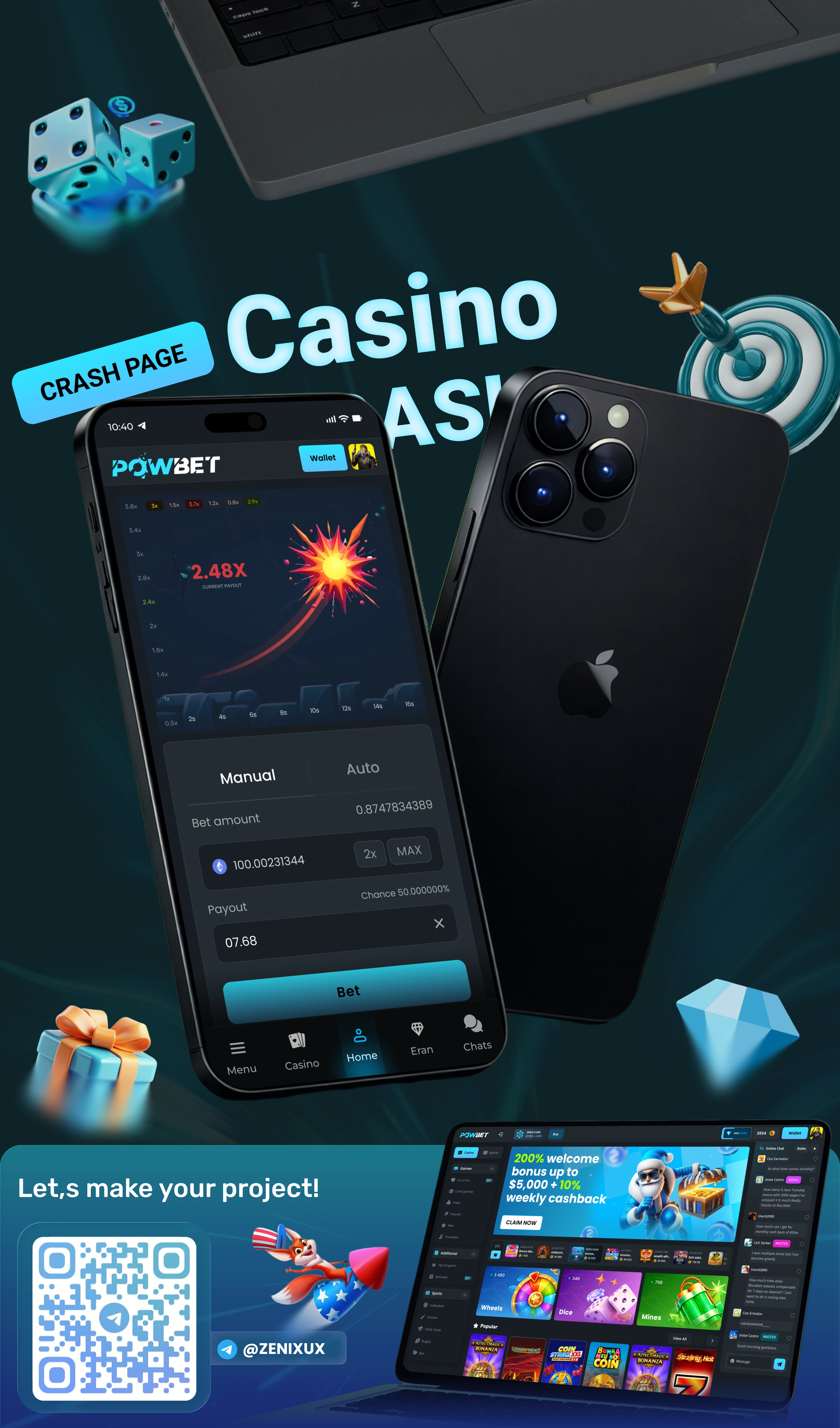 POWBET — Casino Gambling Website — UI/UX design screen 6