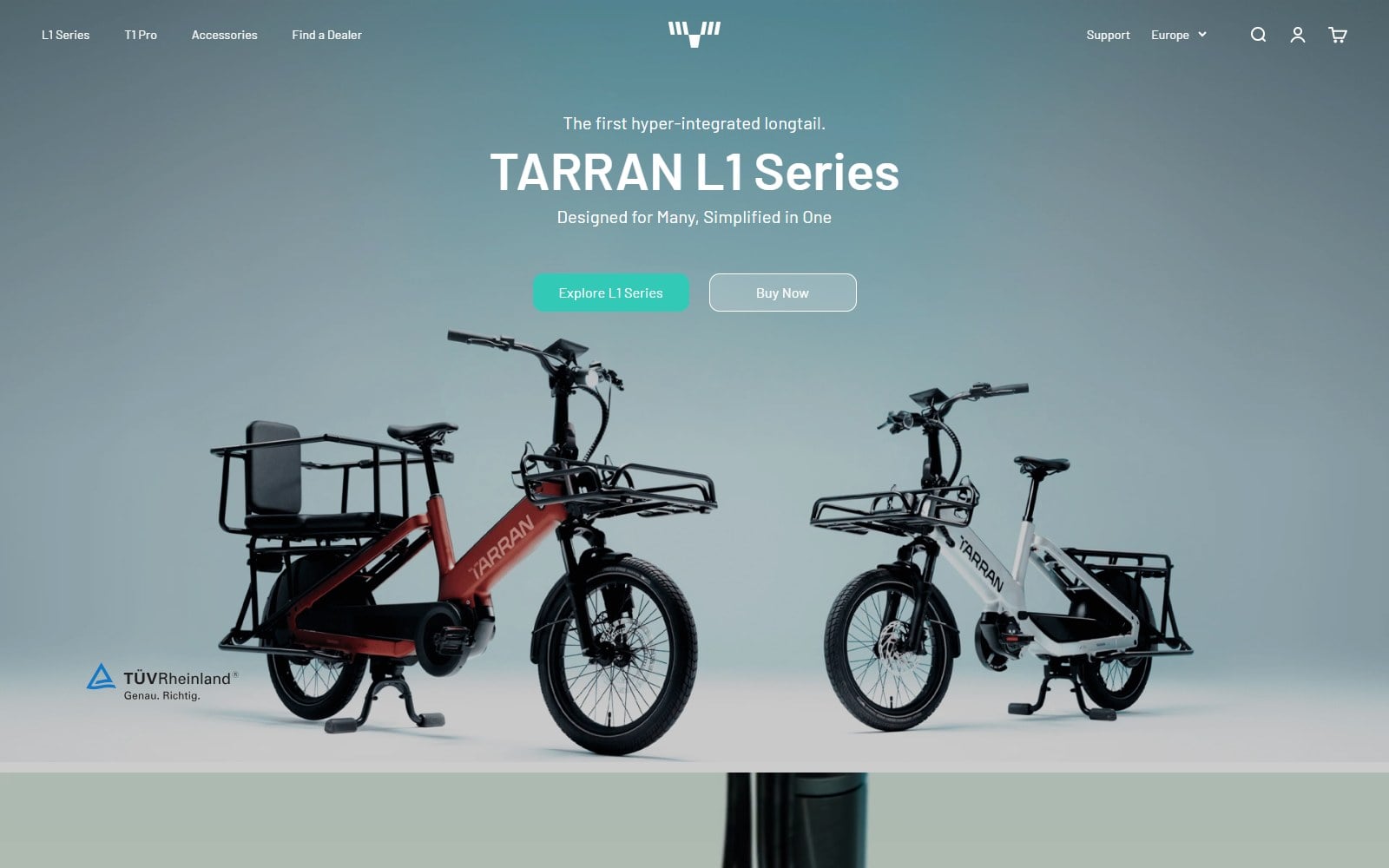 TARRAN Bikes — Smart Cargo Bikes — Web Development by Zenix UX