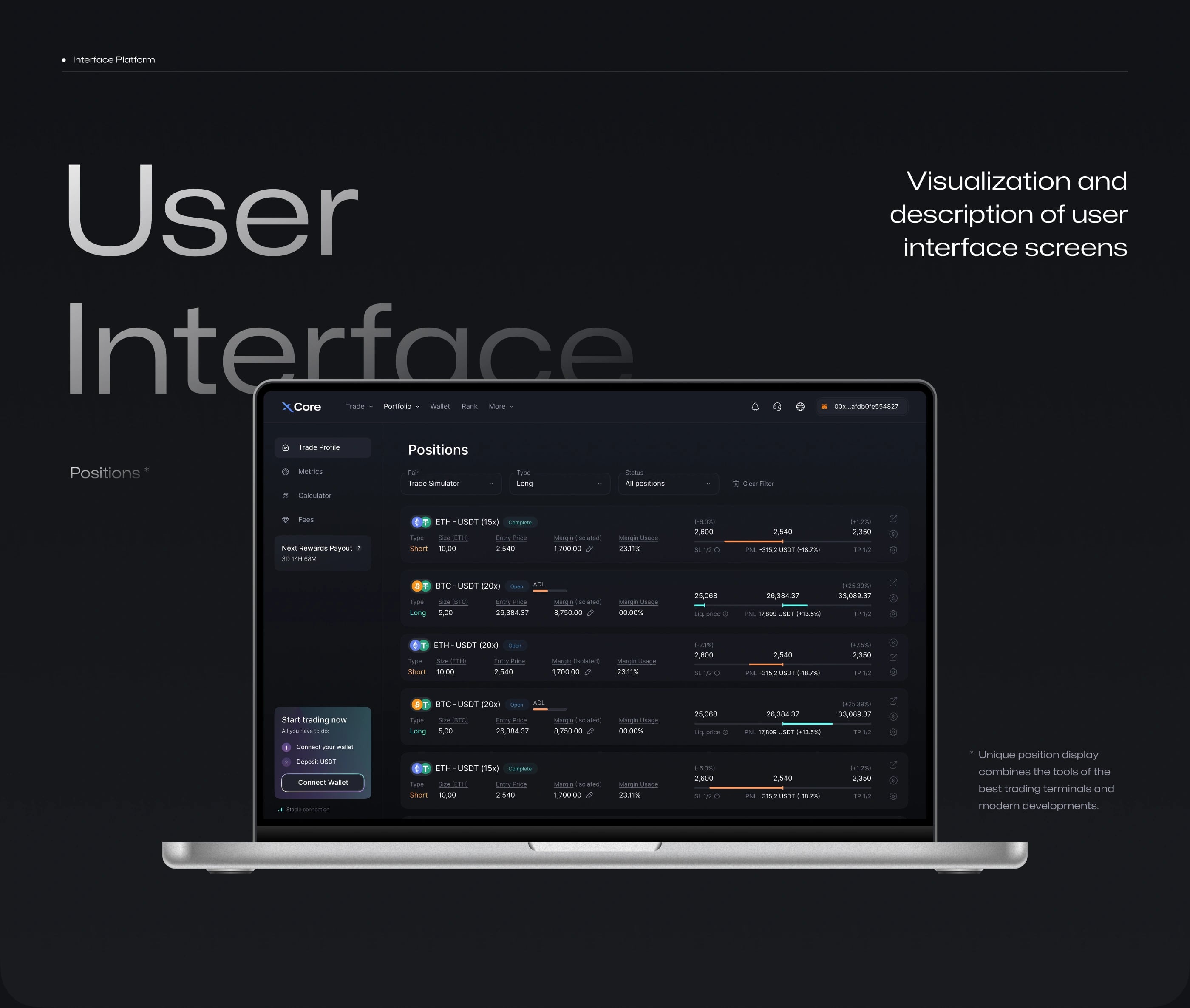 XCore Trading Platform — UI/UX design screen 5